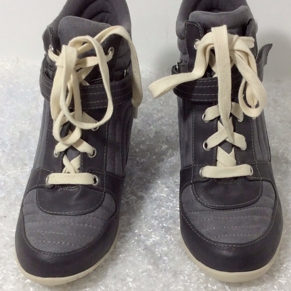 Wedge Ankle Tie Shoe Boot Sz 8 - Picture 3 of 13